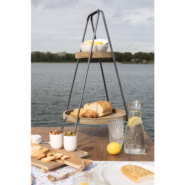 Clayre & Eef Etagère 2 laags Ø 49x74 cm ijzer rond fruitschaal etagère 1494560 large