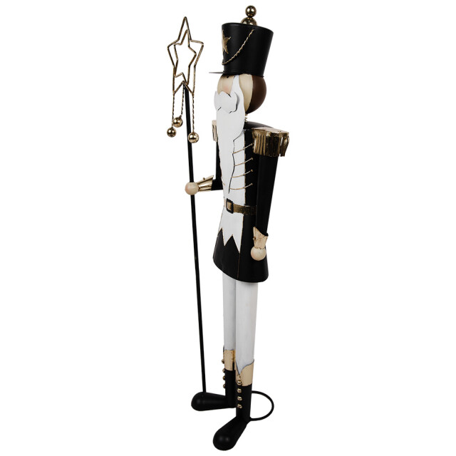 Clayre & Eef Kerstdecoratie beeld notenkraker 30x23x103 cm wit ijzer 2938336 large
