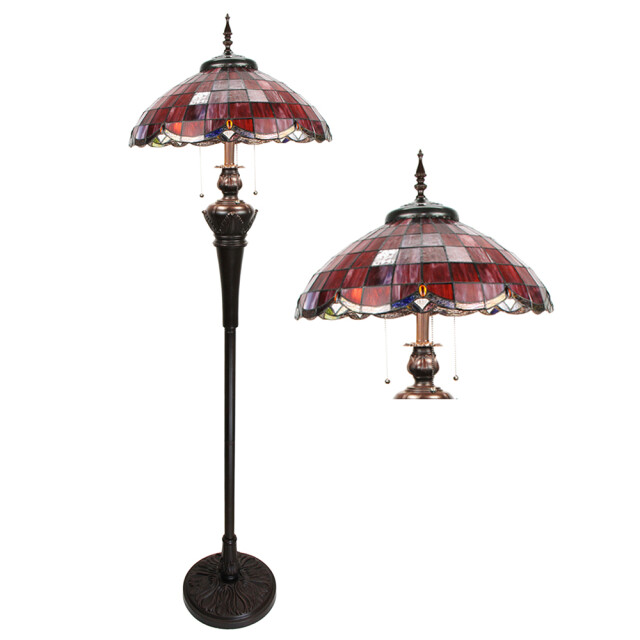 LumiLamp Tiffany vloerlamp 166 cm glas kunststof staande lamp 2434737 large