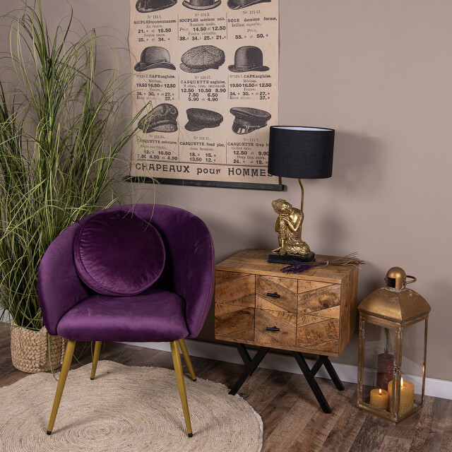 Clayre & Eef Tafellamp boeddha Ø 26x54 cm zwart kunststof bureaulamp 2172810 large