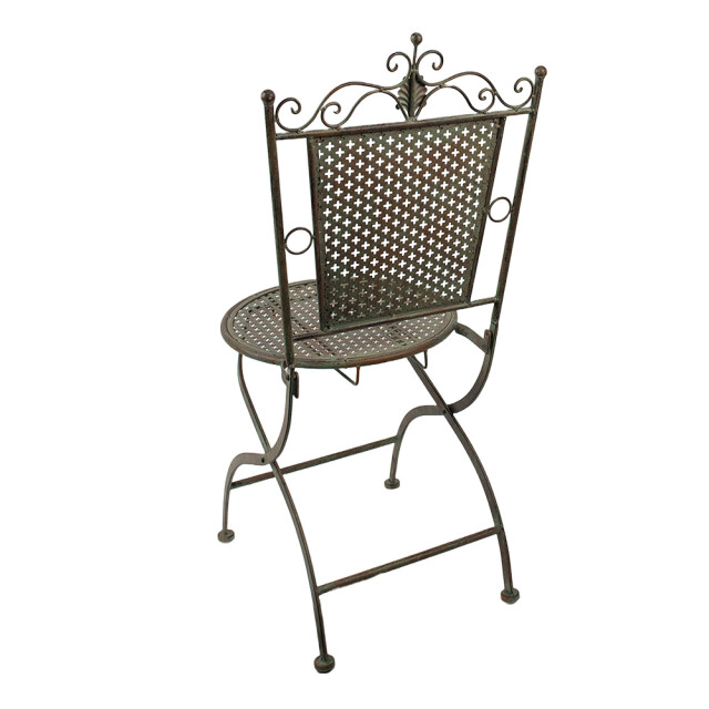 Clayre & Eef Bistrostoel 43x45x96 cm bruin ijzer terrasstoel 2418457 large