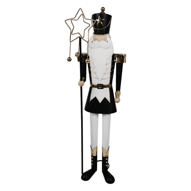 Clayre & Eef Kerstdecoratie beeld notenkraker 30x23x103 cm wit ijzer 2938336 large