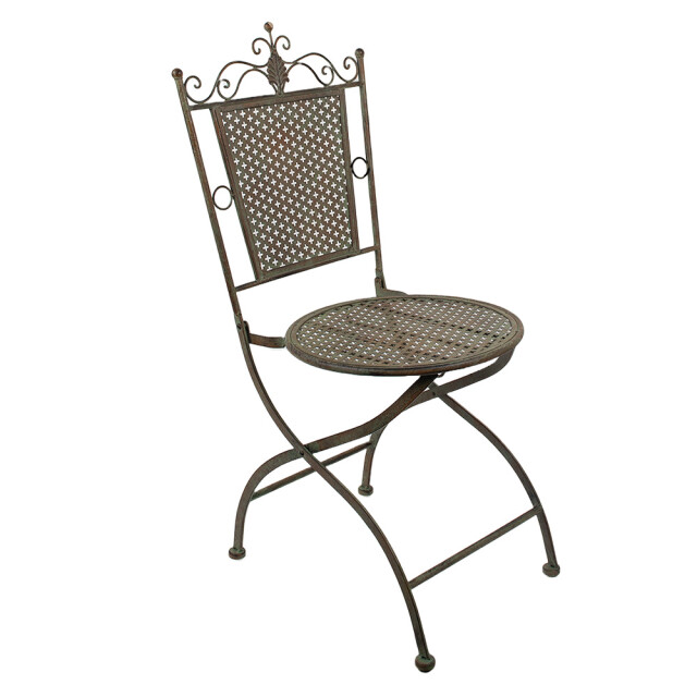 Clayre & Eef Bistrostoel 43x45x96 cm bruin ijzer terrasstoel 2418457 large