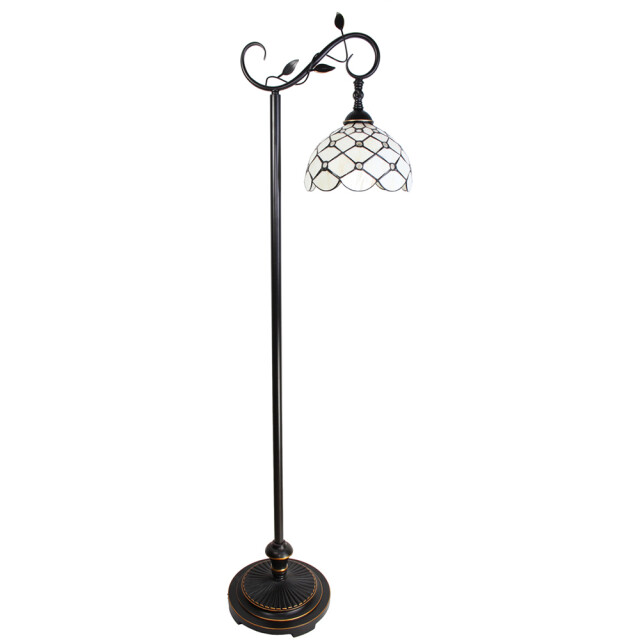 LumiLamp Tiffany vloerlamp 152 cm beige glas staande lamp 2035458 large