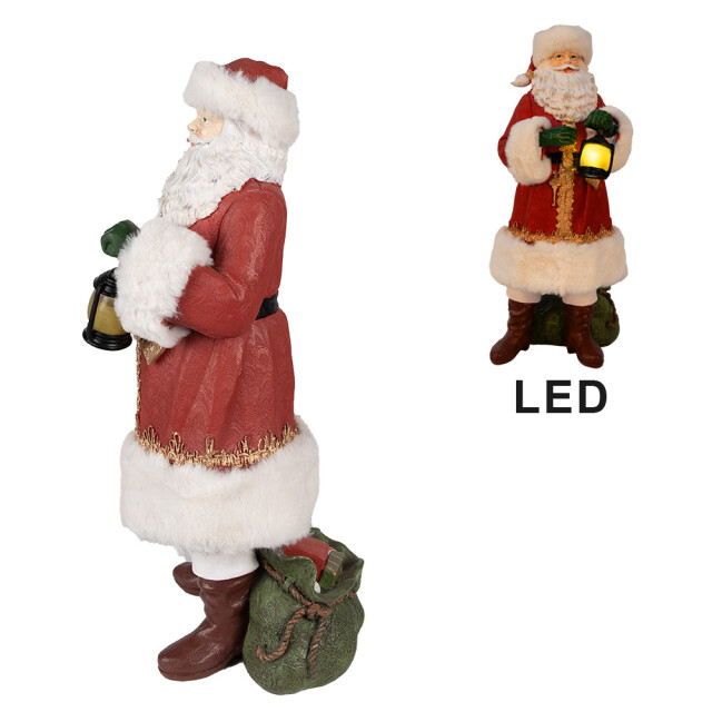 Clayre & Eef Beeld kerstman 21x18x45 cm polyresin 2584602 large