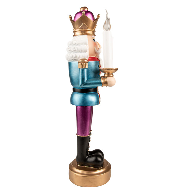 Clayre & Eef Beeld notenkraker 41 cm paars polyresin kerstdecoratie 2047919 large