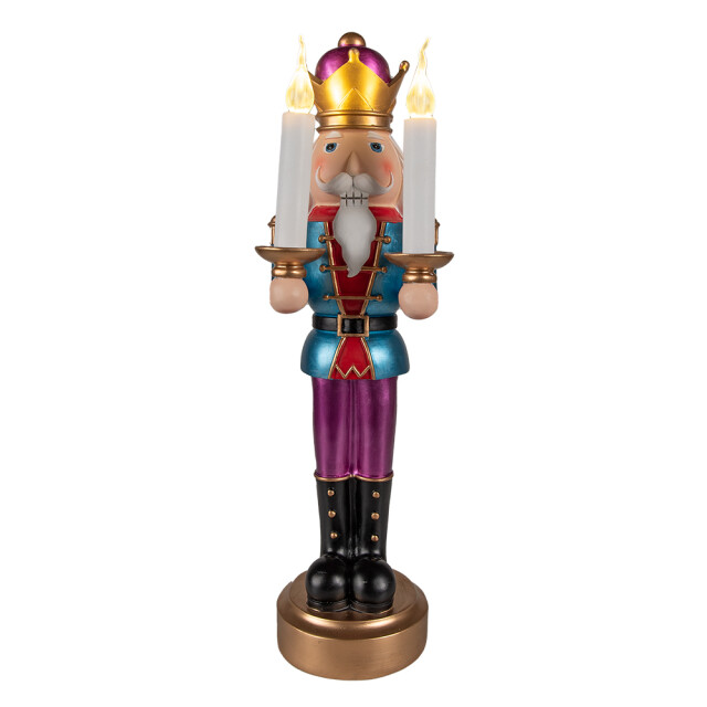 Clayre & Eef Beeld notenkraker 41 cm paars polyresin kerstdecoratie 2047919 large