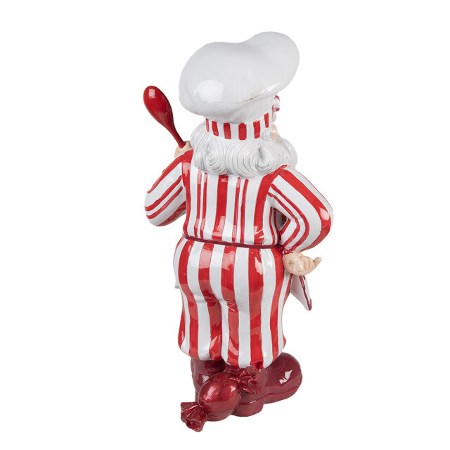 Clayre & Eef Kerstdecoratie beeld kerstman 47 cm wit kunststof 2943022 large