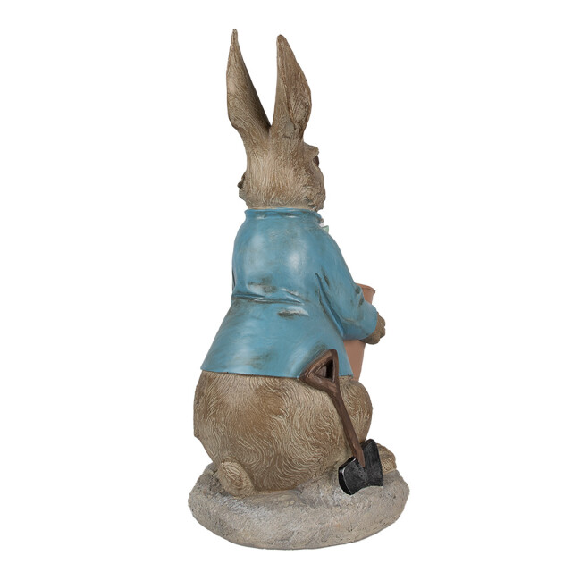 Clayre & Eef Beeld konijn 46 cm blauw polyresin bloempot 2825385 large