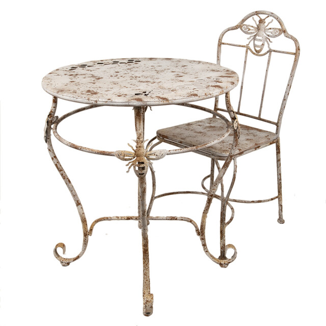 Clayre & Eef Bistrotafel Ø 69x76 cm bruin ijzer 2927771 large