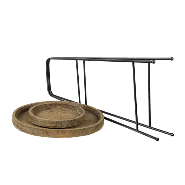 Clayre & Eef Etagère 2 laags Ø 49x74 cm ijzer rond fruitschaal etagère 1494560 large