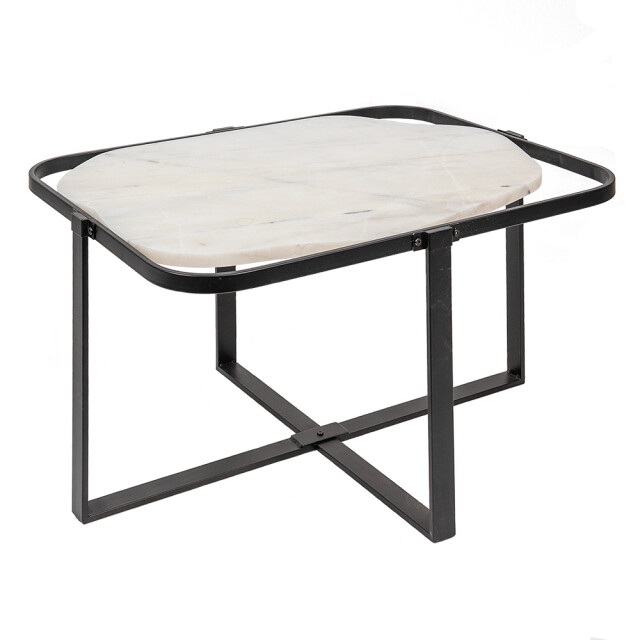 Clayre & Eef Salontafel 86x68x45 cm wit ijzer bijzettafel 1975438 large