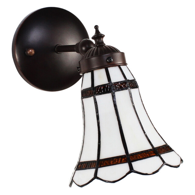 LumiLamp Wandlamp tiffany 17x12x23 cm bruin glas metaal rond muurlamp 1944978 large