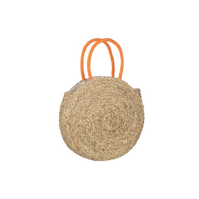J-Line strandtas rond bloem zeegras nat/oranje 40x7x40cm 3009301 large
