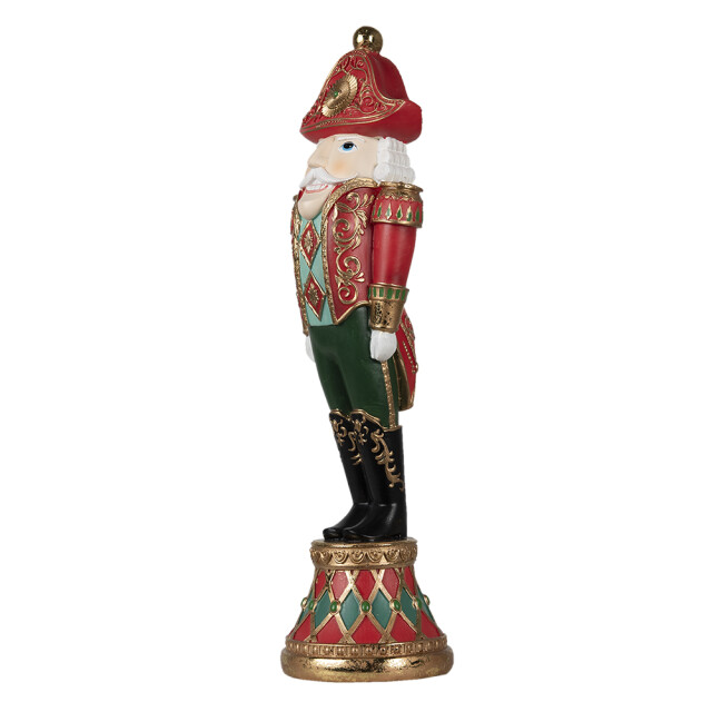 Clayre & Eef Beeld notenkraker 10x10x36 cm polyresin kerstdecoratie 1741052 large