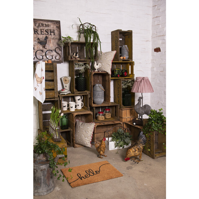 Clayre & Eef Mand 41x19x29 cm hout metaal bakje 1360565 large