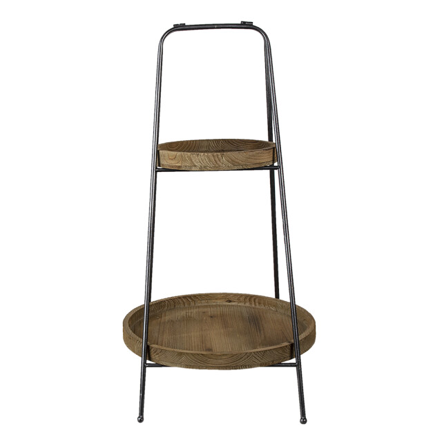 Clayre & Eef Etagère 2 laags Ø 49x74 cm ijzer rond fruitschaal etagère 1494560 large