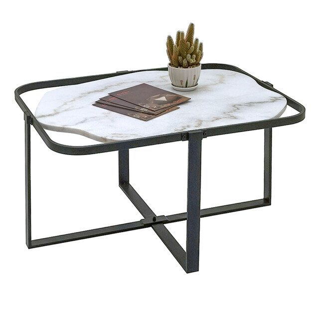 Clayre & Eef Salontafel 86x68x45 cm wit ijzer bijzettafel 1975438 large