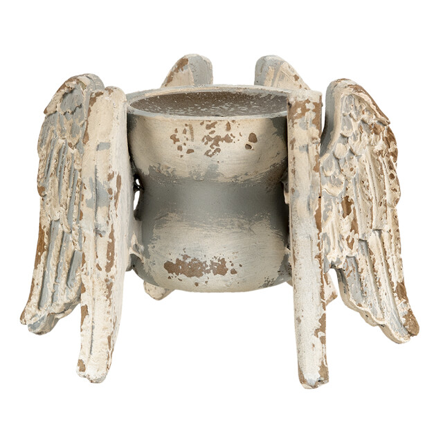 Clayre & Eef Kandelaar vleugels 21x19x15 cm beige hout rond 1831033 large