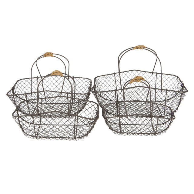 Clayre & Eef Mand ijzer hout rechthoek mand 1110482 large