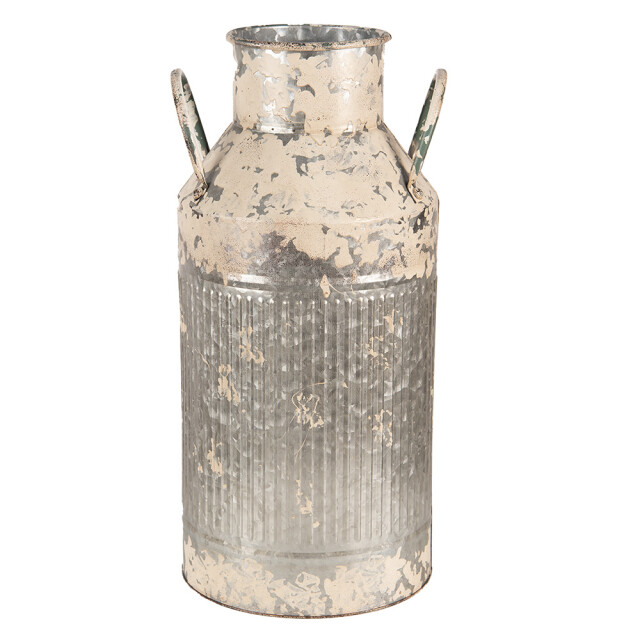 Clayre & Eef Decoratie melkbus 47 cm beige metaal rond melkkan 2709869 large