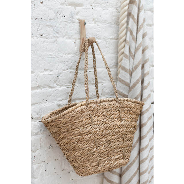 J-Line strandtas lange handvatten jute 48x30x55cm 3008243 large