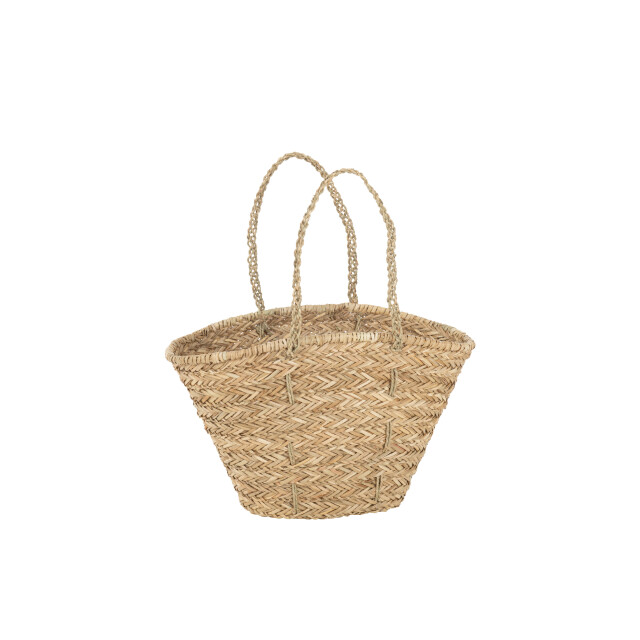 J-Line strandtas lange handvatten jute 48x30x55cm 3008243 large