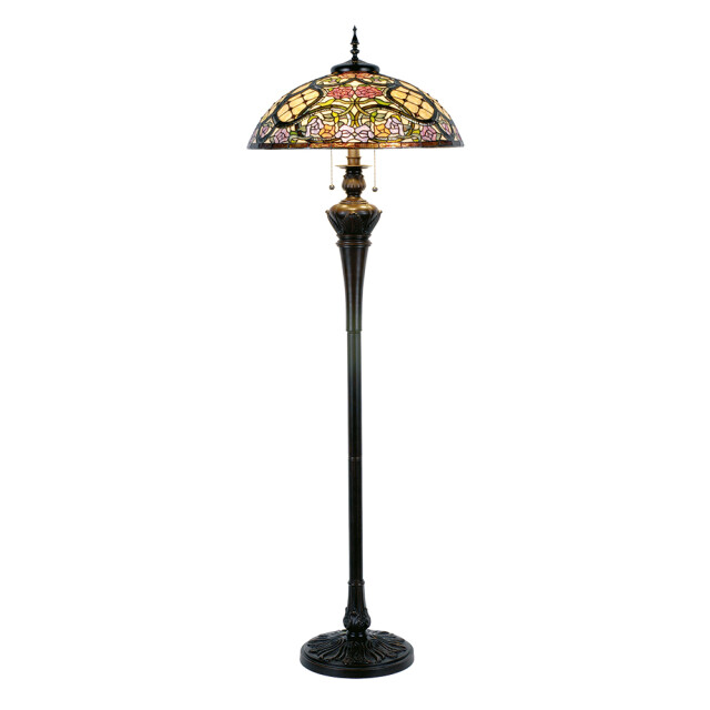 LumiLamp Tiffany vloerlamp Ø 55x150 cm roze kunststof glas halfrond 1088496 large