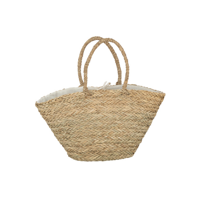 J-Line strandtas zonnebloemen schelpen zeegras nat 59x16x30cm 3009291 large