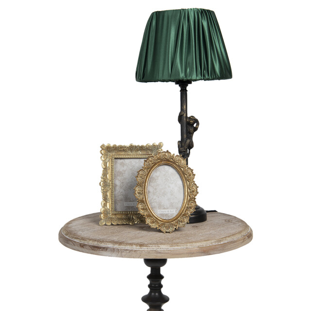 Clayre & Eef Bijzettafel Ø 50x64 cm zwart hout ijzer rond 1741112 large