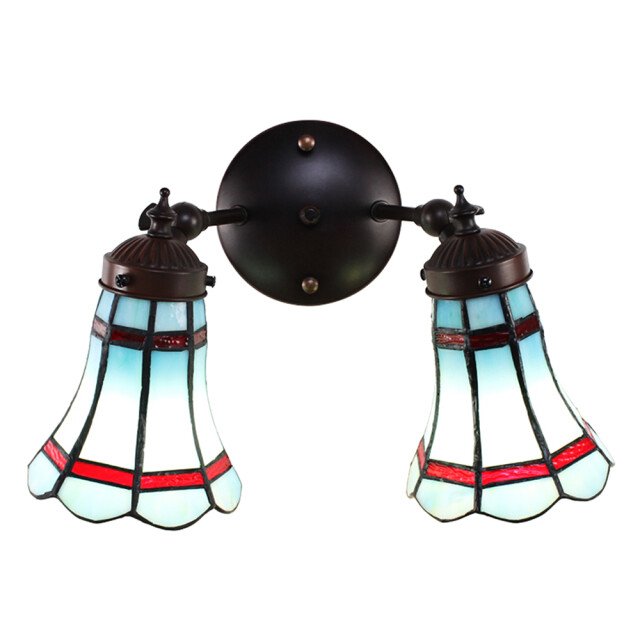 LumiLamp Wandlamp tiffany 30x23x23 cm rood glas metaal muurlamp 1945244 large