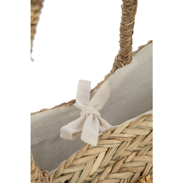 J-Line strandtas zonnebloemen schelpen zeegras nat 59x16x30cm 3009291 large