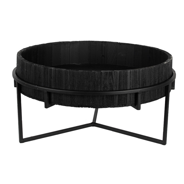 Clayre & Eef Plantentafel Ø 41x20 cm ijzer hout rond bijzettafel 2733728 large