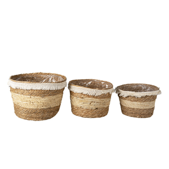 Clayre & Eef Opbergmand set van 3 Ø 32 Ø 28 Ø 24 cm stro rond 1407424 large