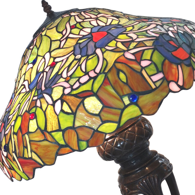 LumiLamp Tiffany tafellamp 55x85 cm blauw polyresin glas tiffany 1095230 large