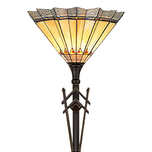 LumiLamp Tiffany vloerlamp Ø 45x182 cm bruin glas staande lamp 1088535 large