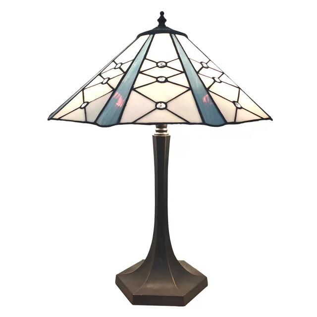 LumiLamp Tiffany tafellamp Ø 42x54 cm grijs glas zink tiffany bureaulamp 2073256 large