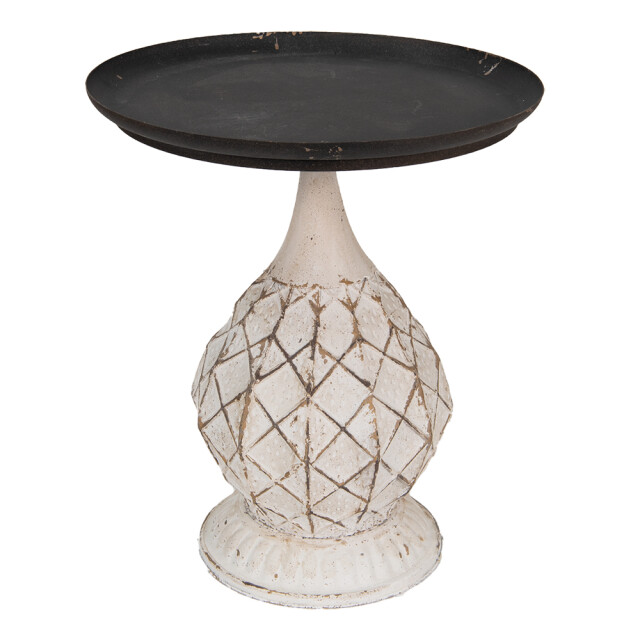 Clayre & Eef Bijzettafel Ø 48x57 cm wit ijzer rond 1945682 large