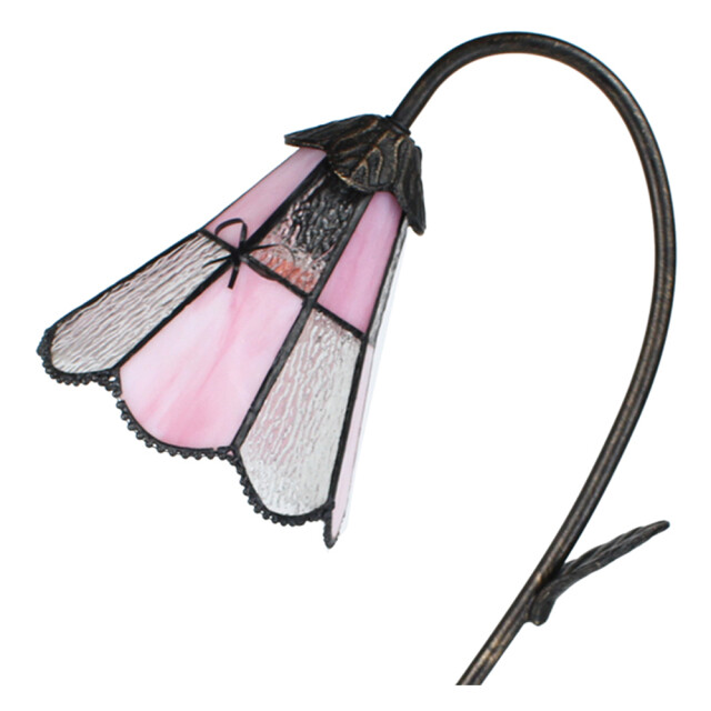 LumiLamp Tiffany tafellamp 48 cm roze glas tiffany bureaulamp 2035461 large
