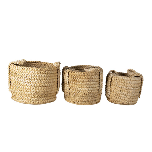 Clayre & Eef Opbergmand set van 3 Ø 34 Ø 23 Ø 20 cm stro rond mand 1537026 large