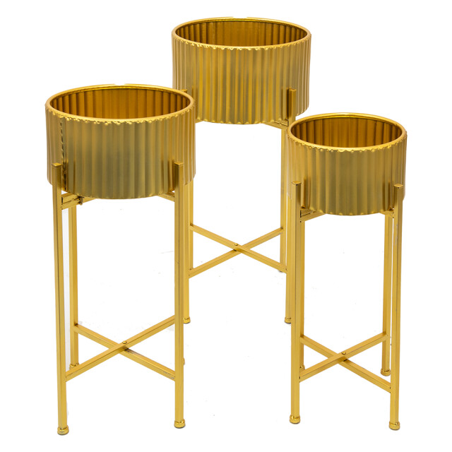 Clayre & Eef Bloempot set van 3 ijzer plantenstandaard 2003000 large