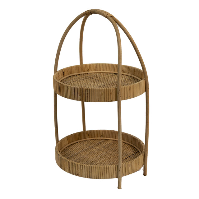 Clayre & Eef Etagère 2 laags Ø 30x54 cm rotan rond fruitschaal etagère 1799116 large