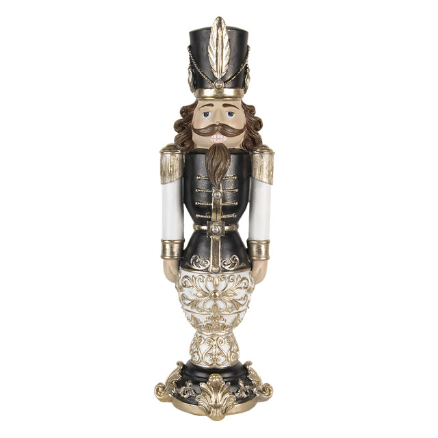 Clayre & Eef Decoratie beeld notenkraker 19x19x58 cm zwart polyresin 2667847 large