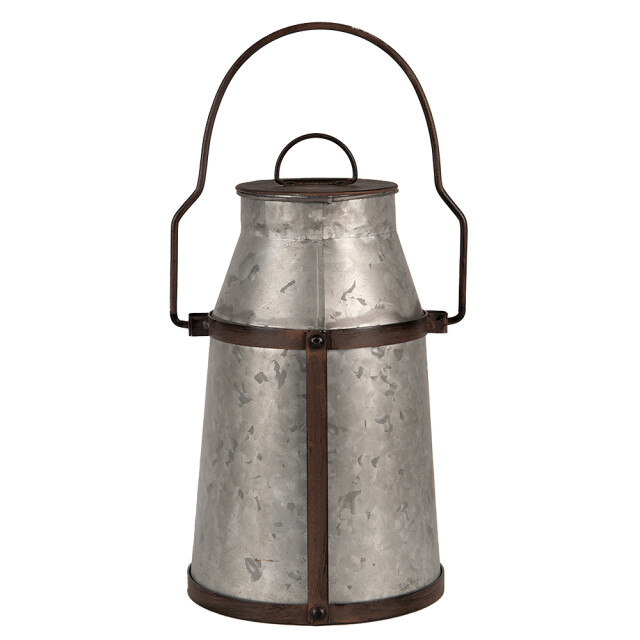Clayre & Eef Decoratie melkbus 31 cm bruin metaal rond melkkan 2709871 large
