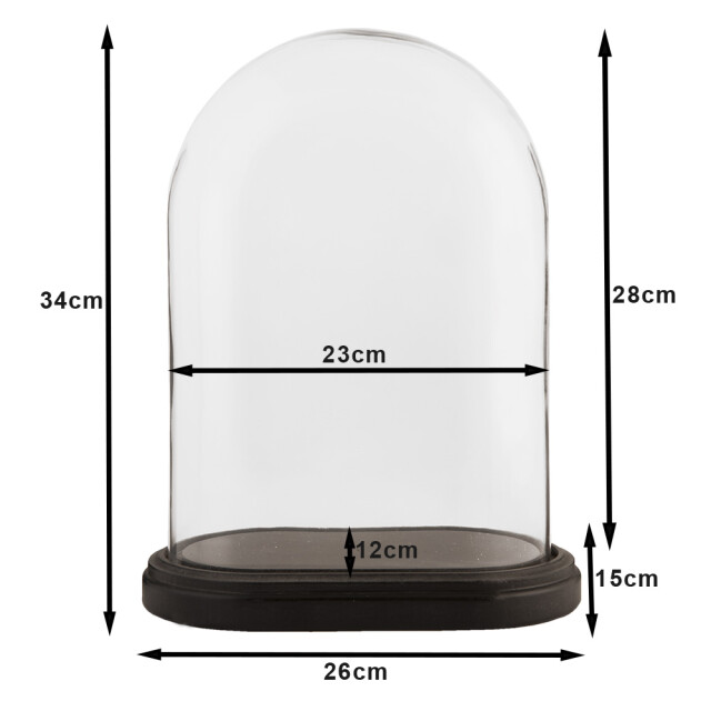 Clayre & Eef Stolp 26x15x34 cm glas ovaal glazen stolp 1089611 large