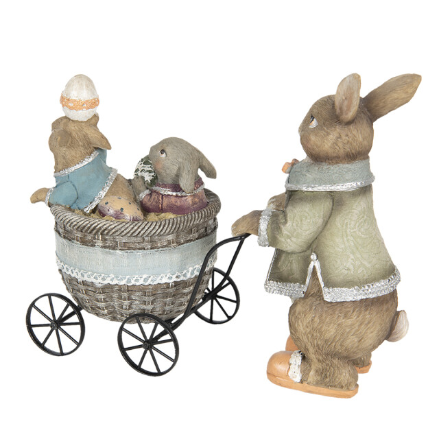 Clayre & Eef Beeld konijn 21x8x11 cm polyresin woonaccessoires 1232052 large