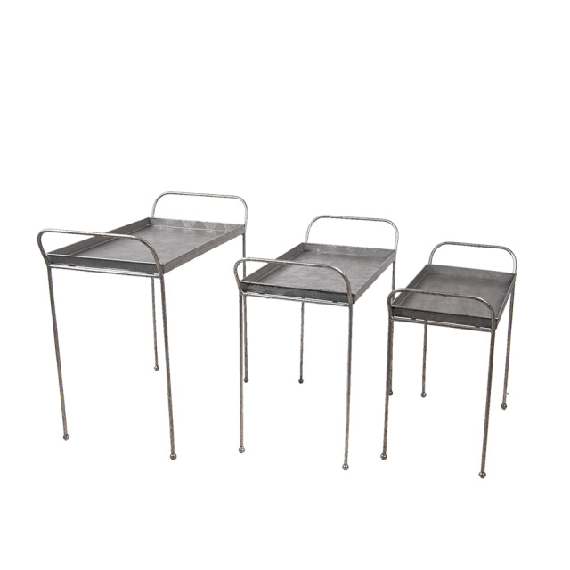 Clayre & Eef Bijzettafel set van 3 ijzer rechthoek sidetable 1357305 large