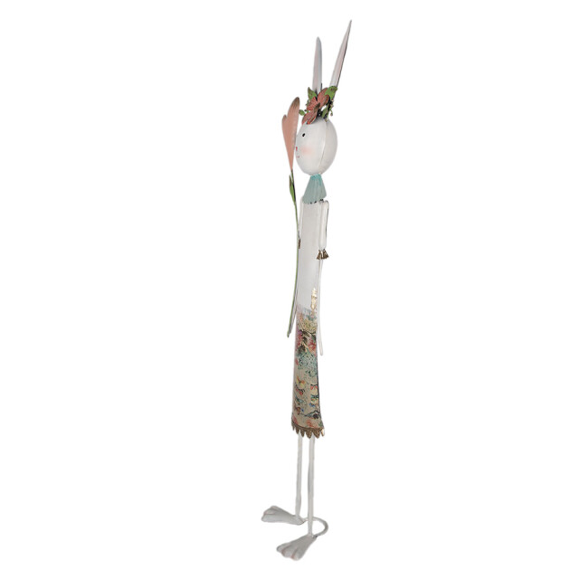 Clayre & Eef Decoratie beeld konijn 88 cm roze ijzer 2847913 large