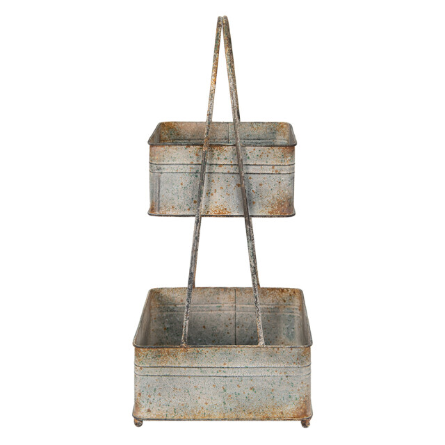 Clayre & Eef Etagère 2 laags 29x29x66 cm metaal 1978883 large