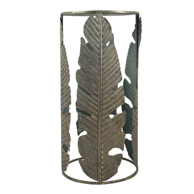 Clayre & Eef Bijzettafel set van 2 metaal glas rond bladeren 1364739 large